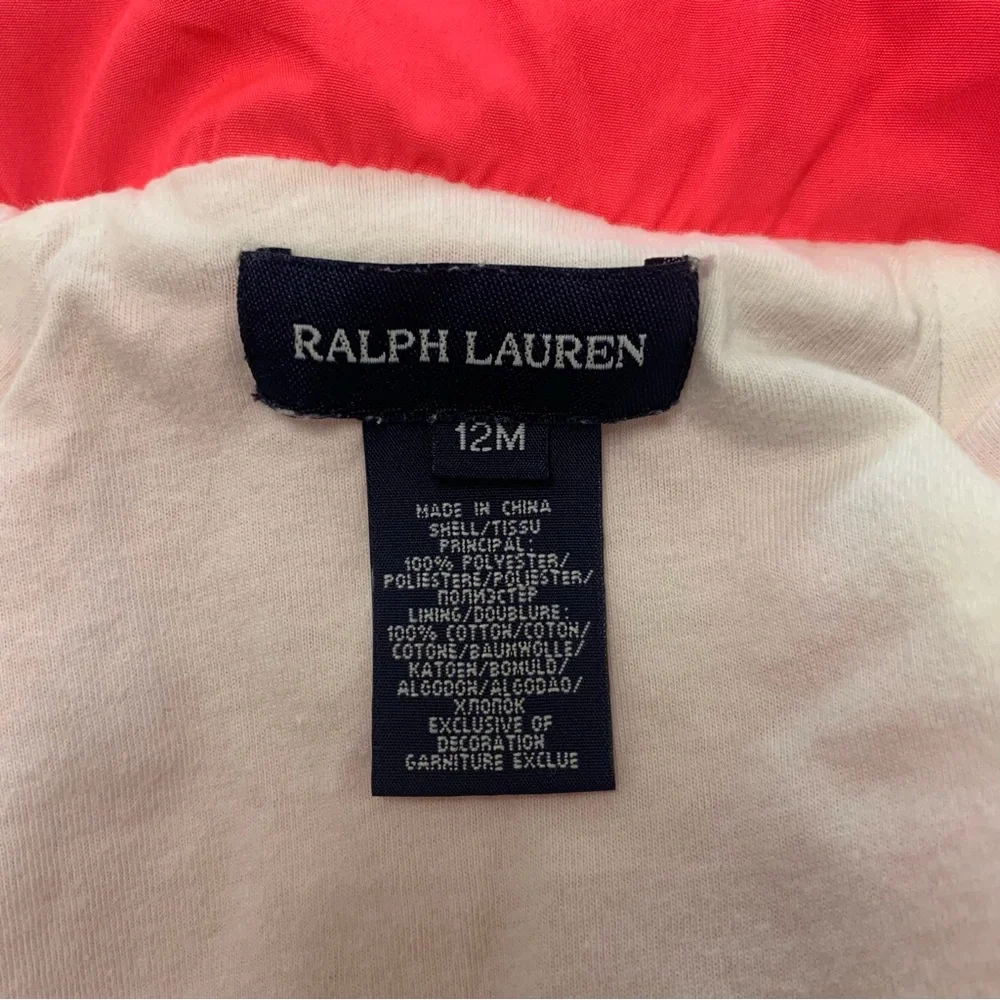 RALPH LAUREN Baby Girl’s Pink Hooded Jacket Size 12M